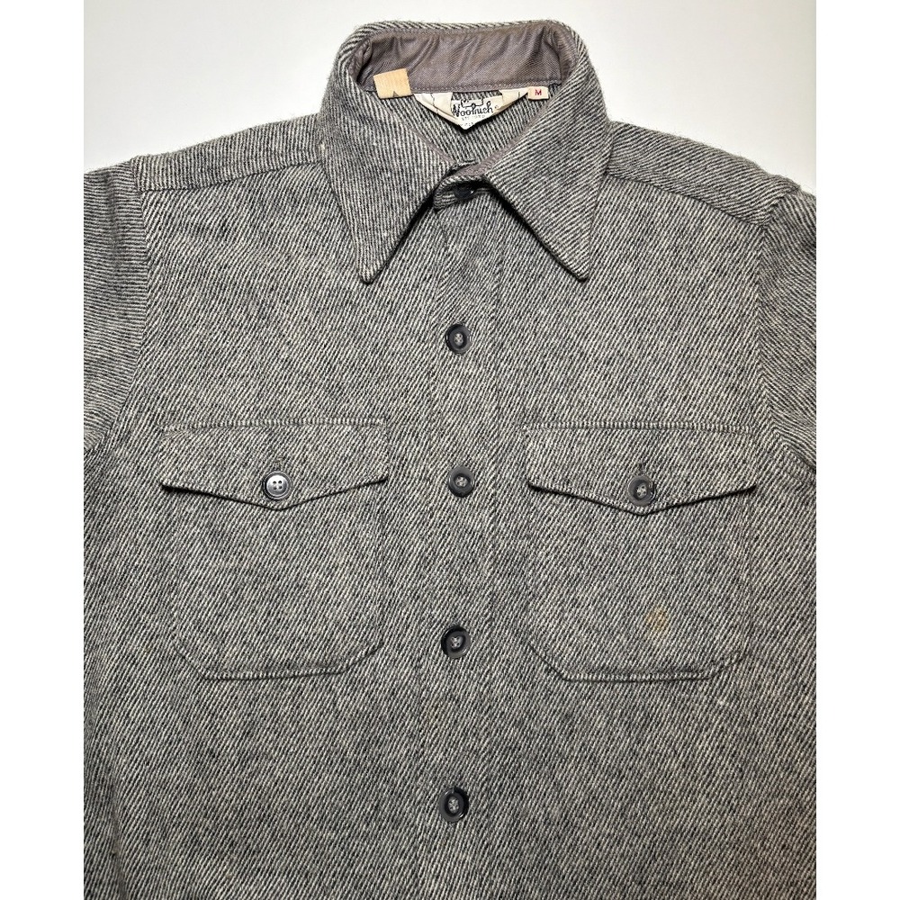 Woolrich Vintage Wool Button Down Shirt Jacket| Gray | Men's Medium - Picture 5 of 8